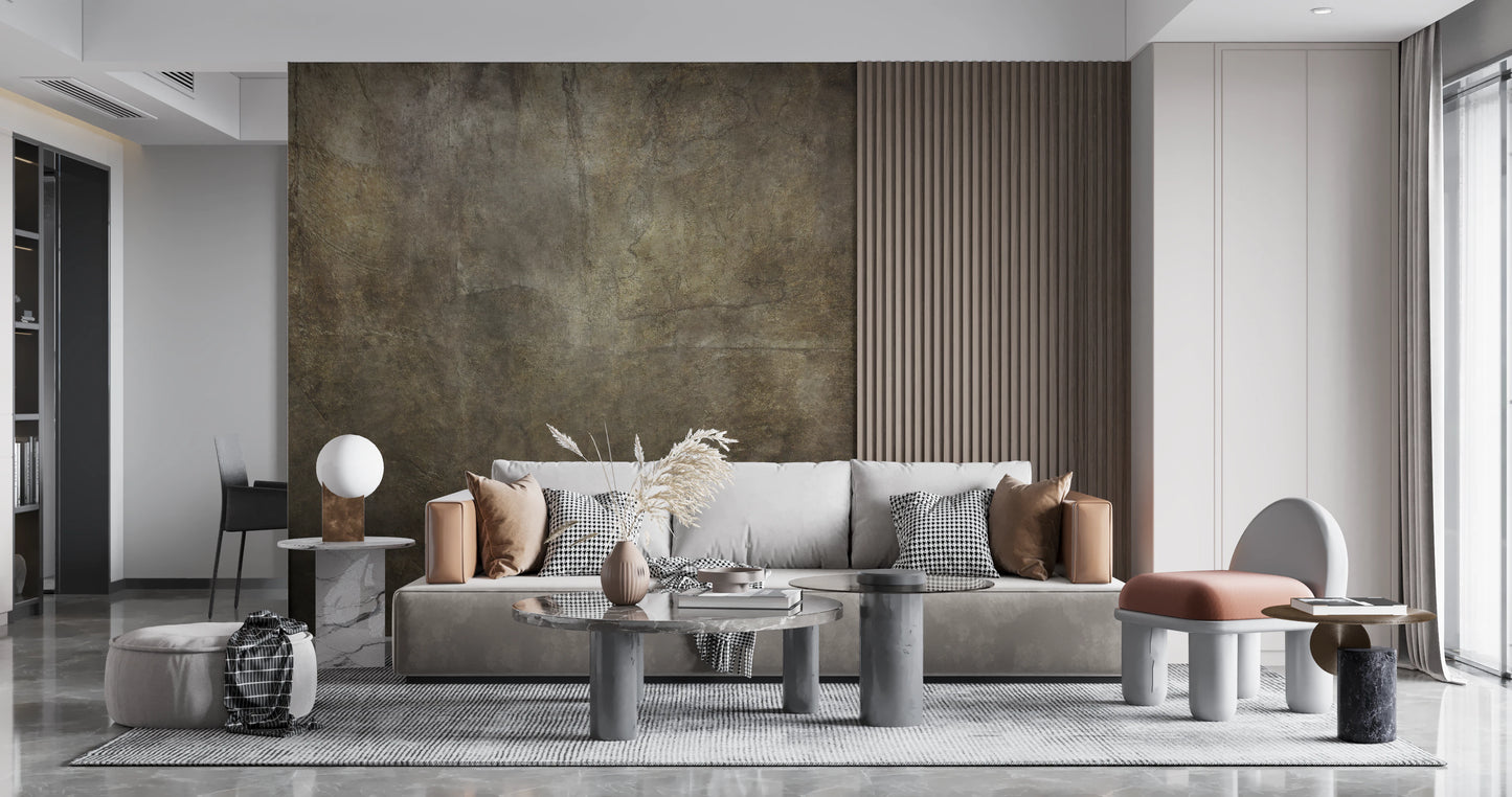 Bronze Paper Collage Wall Mural