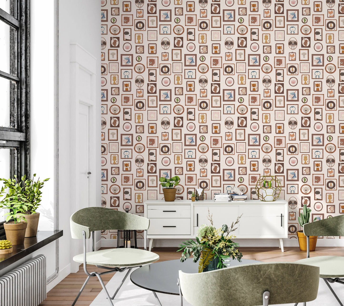 Playful Animal Portraits Wallpaper⁠