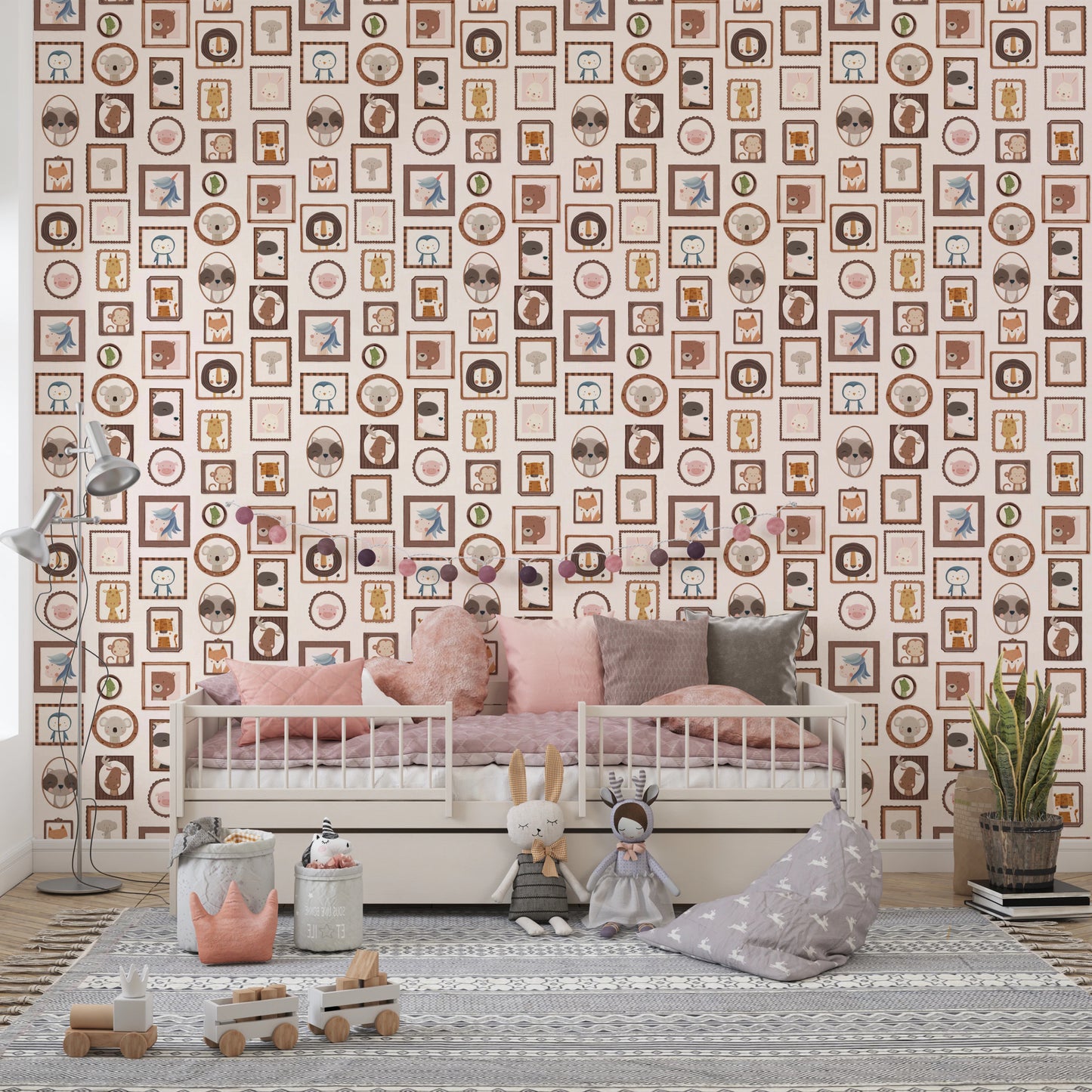 Playful Animal Portraits Wallpaper⁠