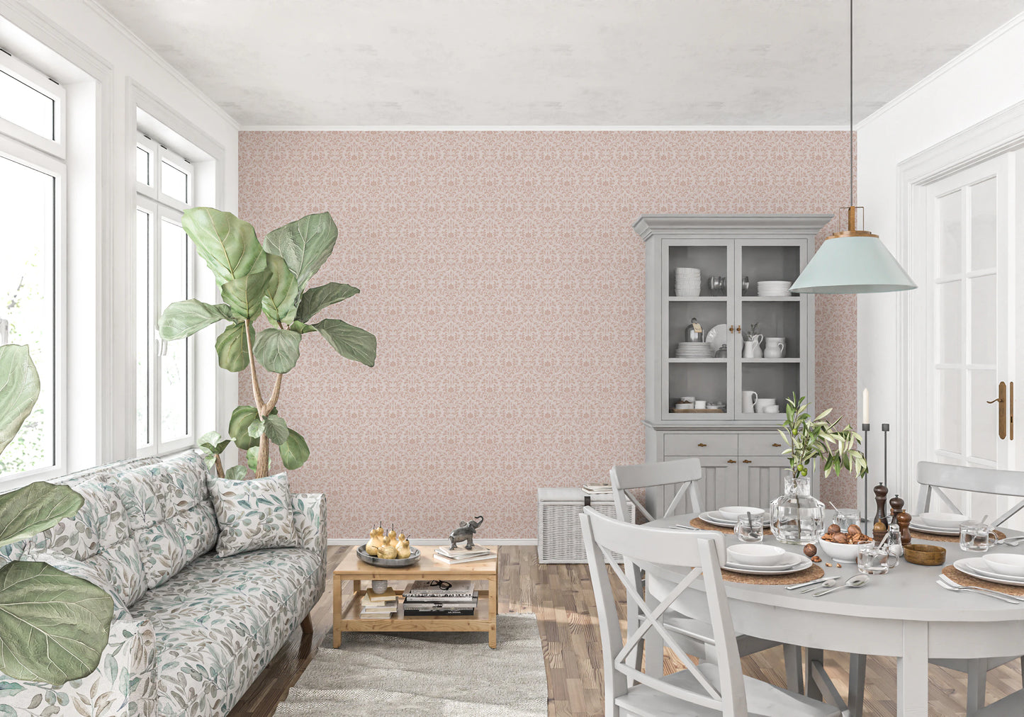 Blush Damask Dream Wallpaper⁠
