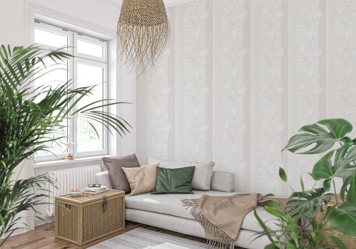 Line Art Bloom Wallpaper⁠