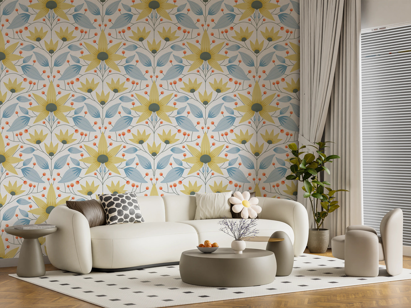 Pale Bloom Symphony Wallpaper⁠