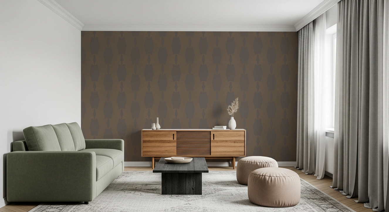 Earthy Echoes Muted Brown Geometric Wallpaper⁠