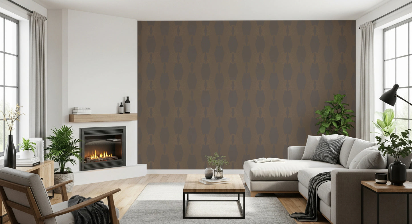 Earthy Echoes Muted Brown Geometric Wallpaper⁠