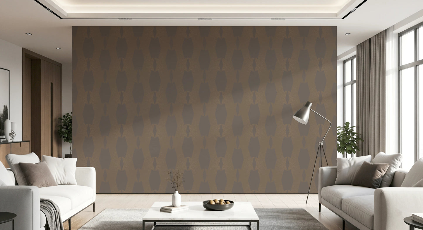 Earthy Echoes Muted Brown Geometric Wallpaper⁠