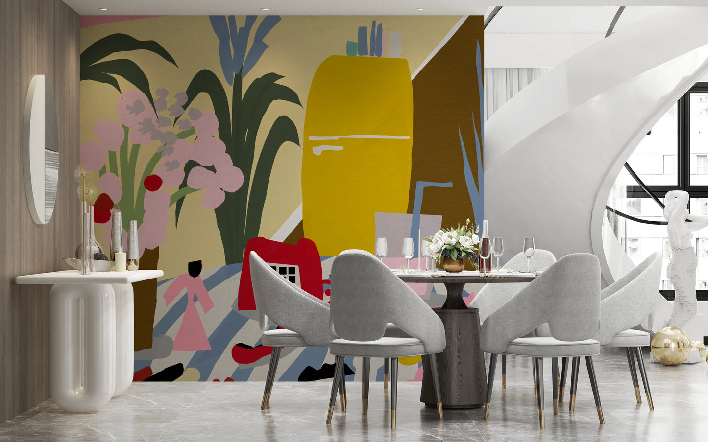 Vintage mid century kitchen still life Wall Mural