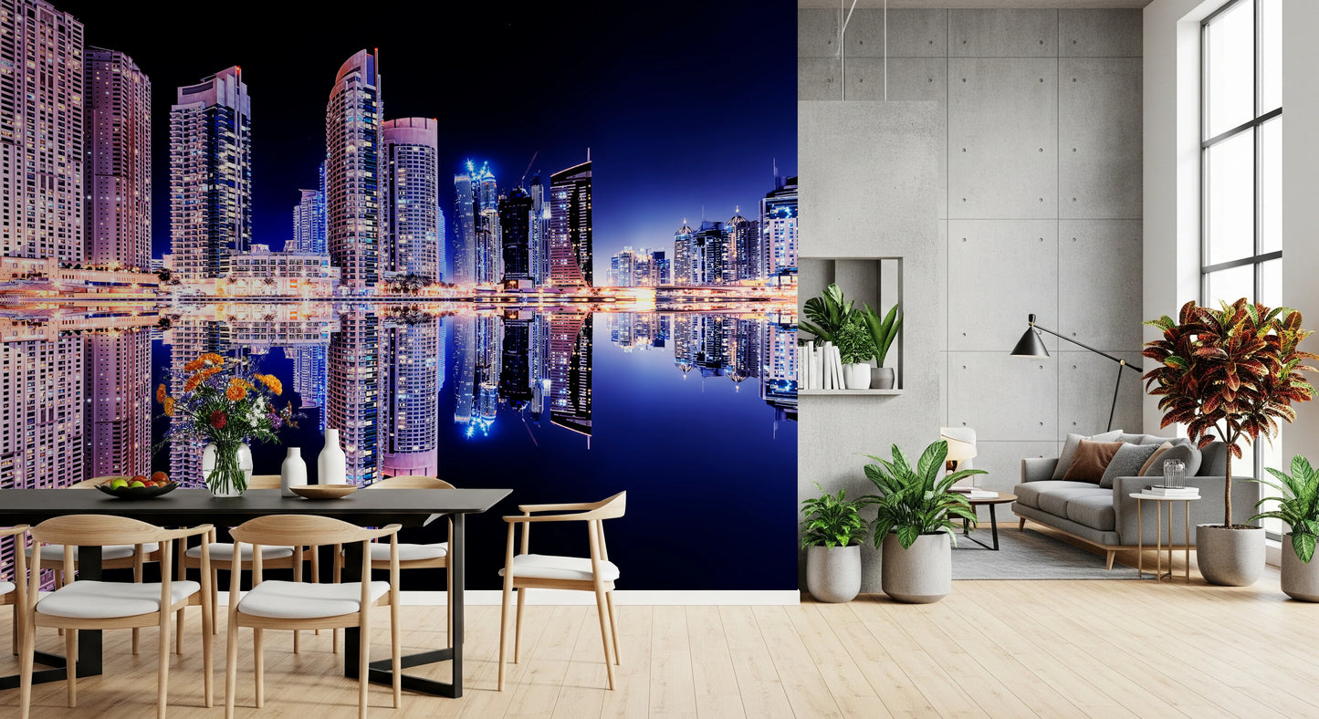 Cityscape Reflections Wall Mural