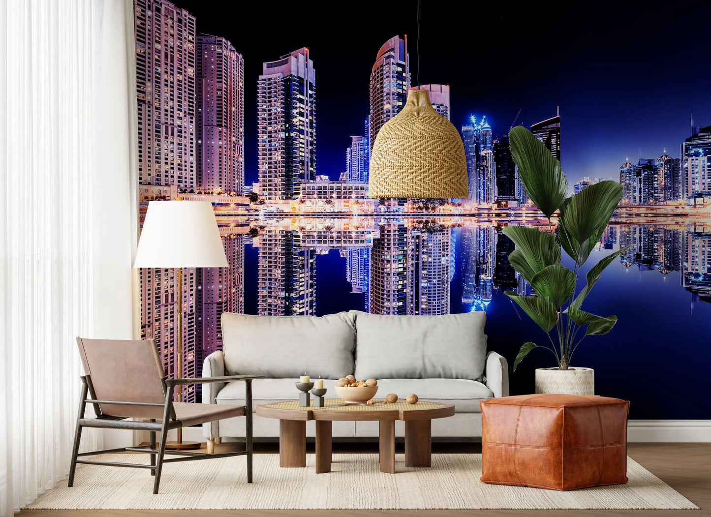 Cityscape Reflections Wall Mural