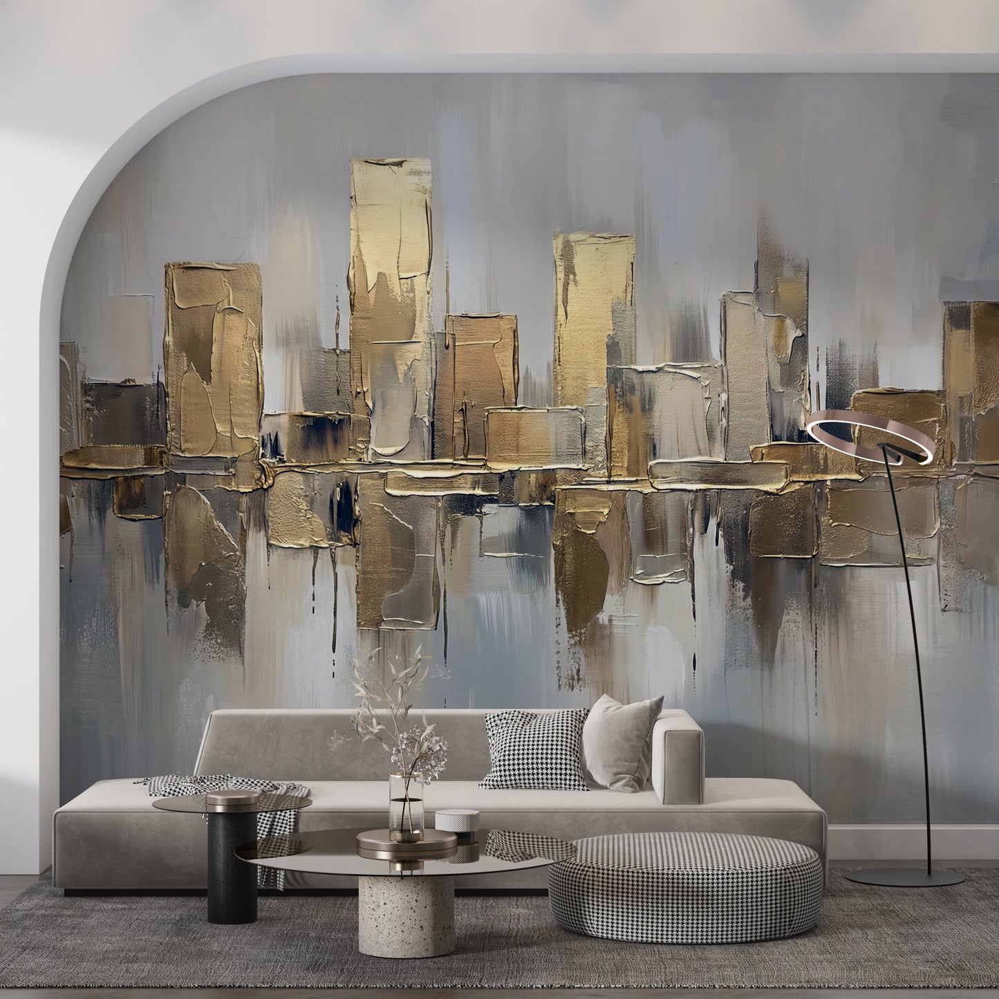 Gilded Metropolis Wall Mural