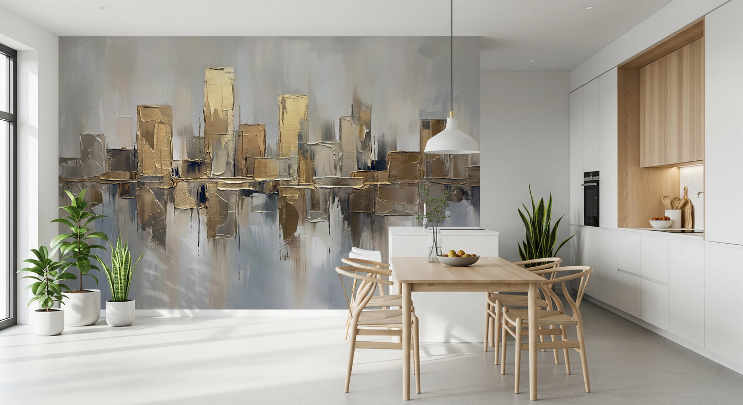 Gilded Metropolis Wall Mural