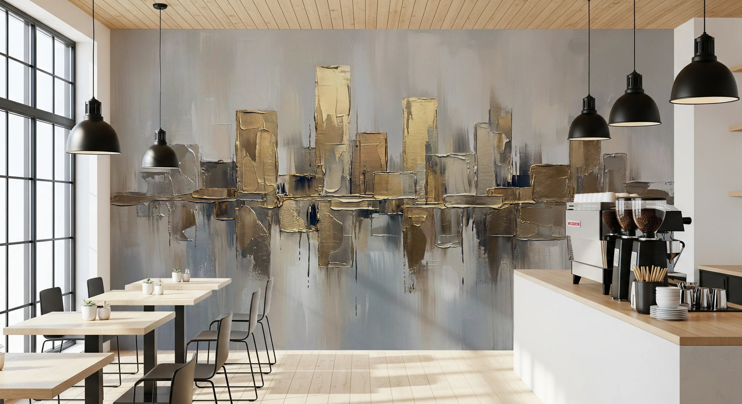 Gilded Metropolis Wall Mural