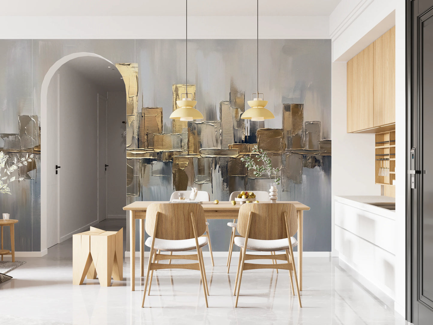 Gilded Metropolis Wall Mural