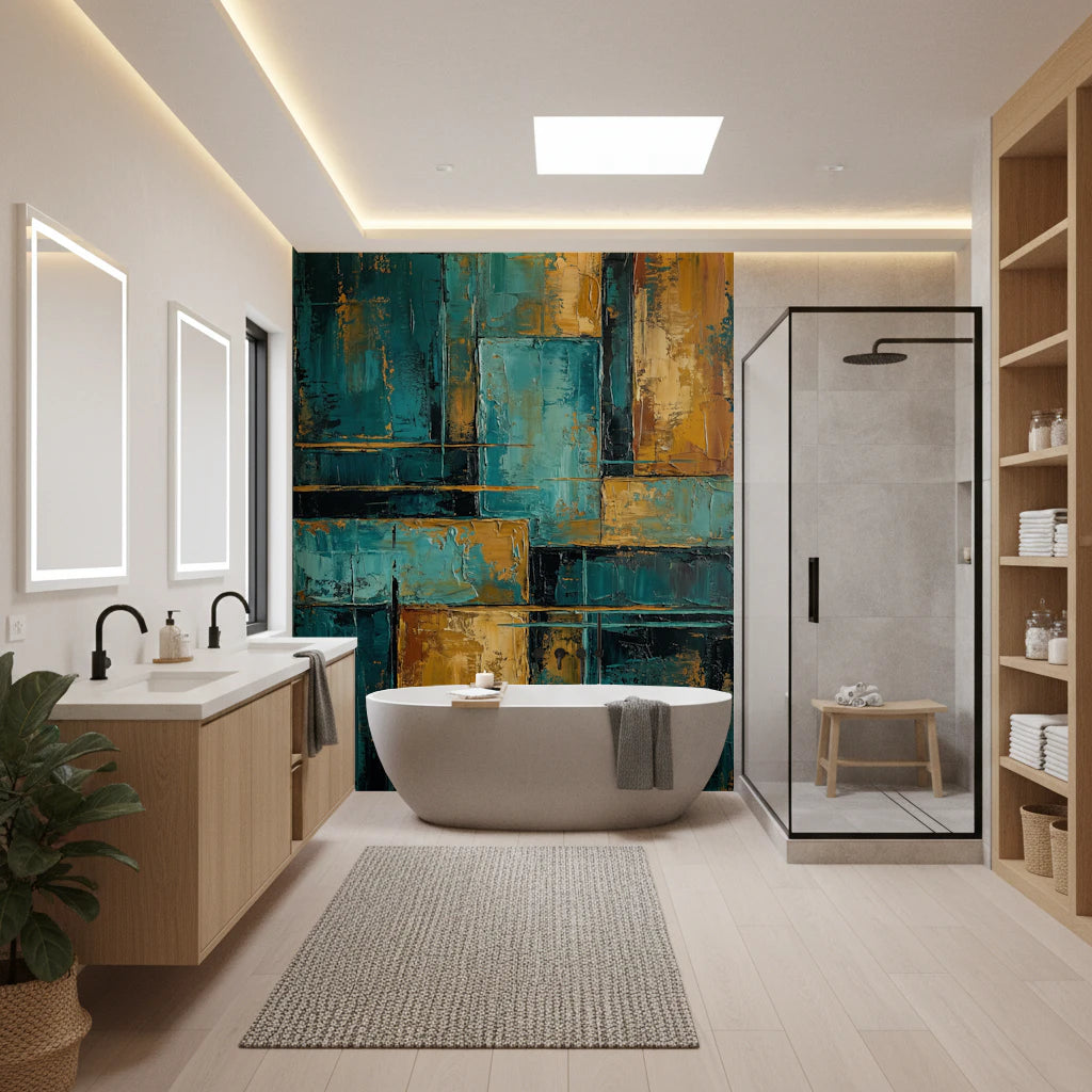 Gilded Blocks Wall Mural