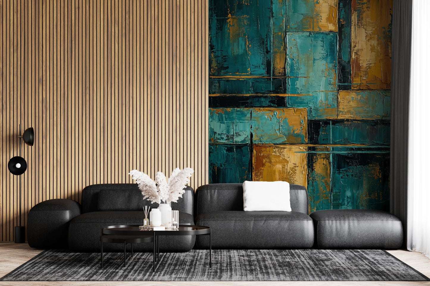 Gilded Blocks Wall Mural