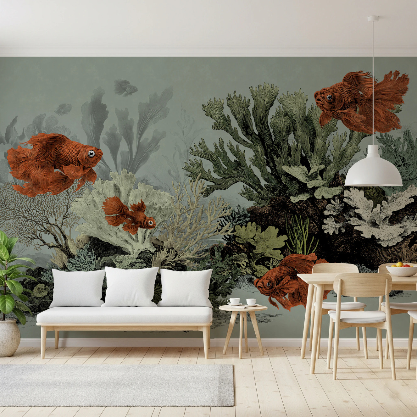 The Aquarium -  Seafoam Wall Mural