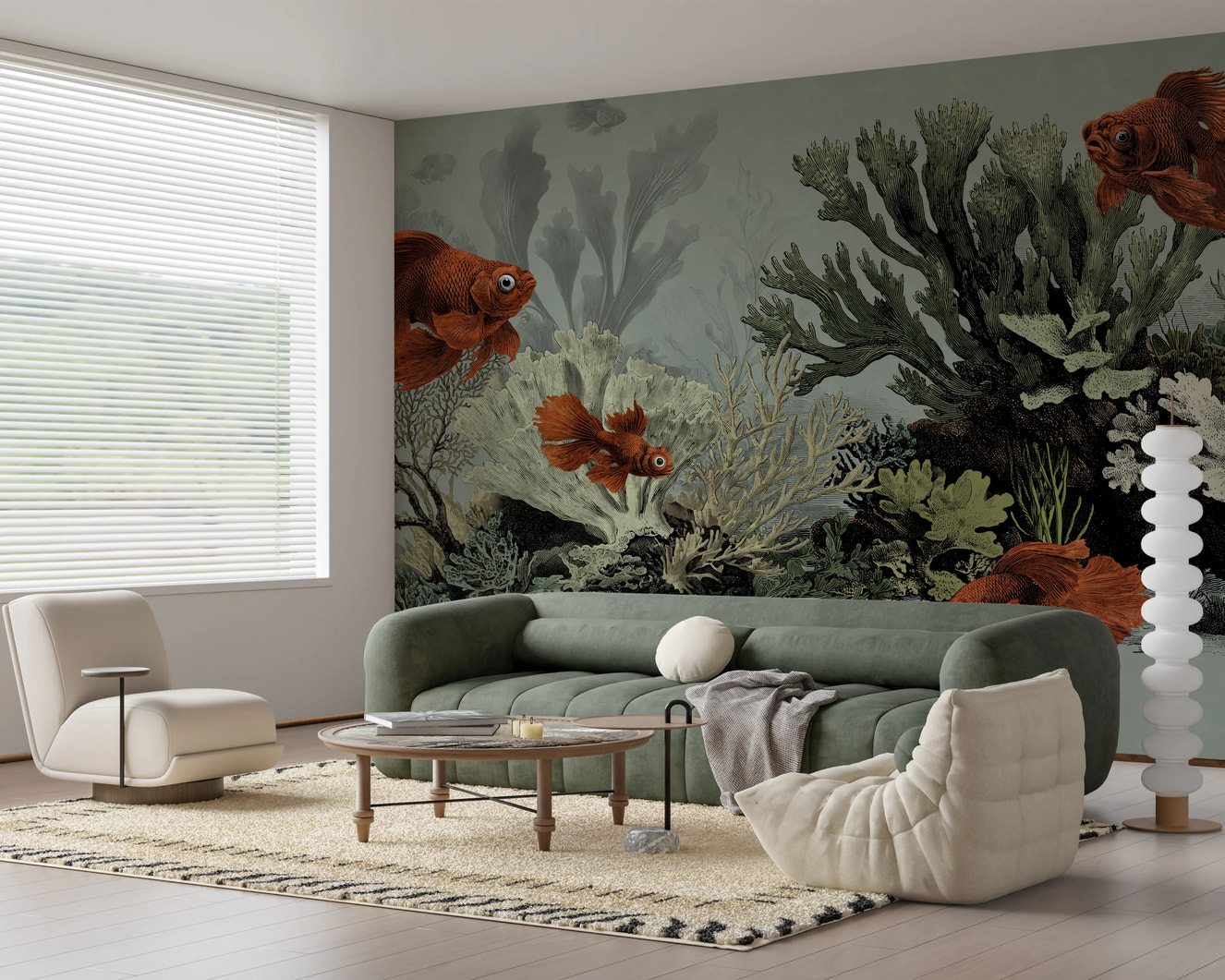 The Aquarium -  Seafoam Wall Mural