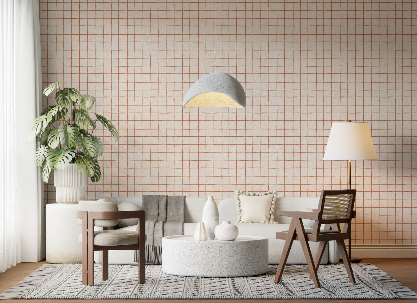 Rustic Grid Design  Wallpaper⁠