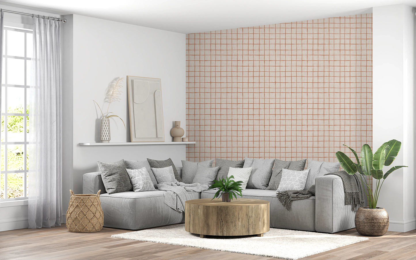 Rustic Grid Design  Wallpaper⁠