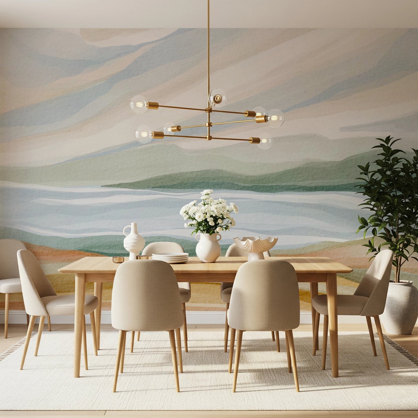 Watercolor Vista Wall Mural