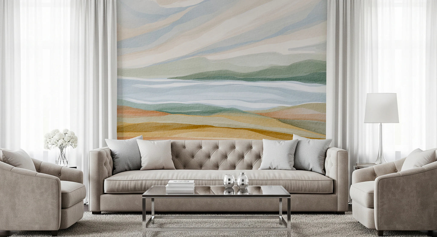 Watercolor Vista Wall Mural