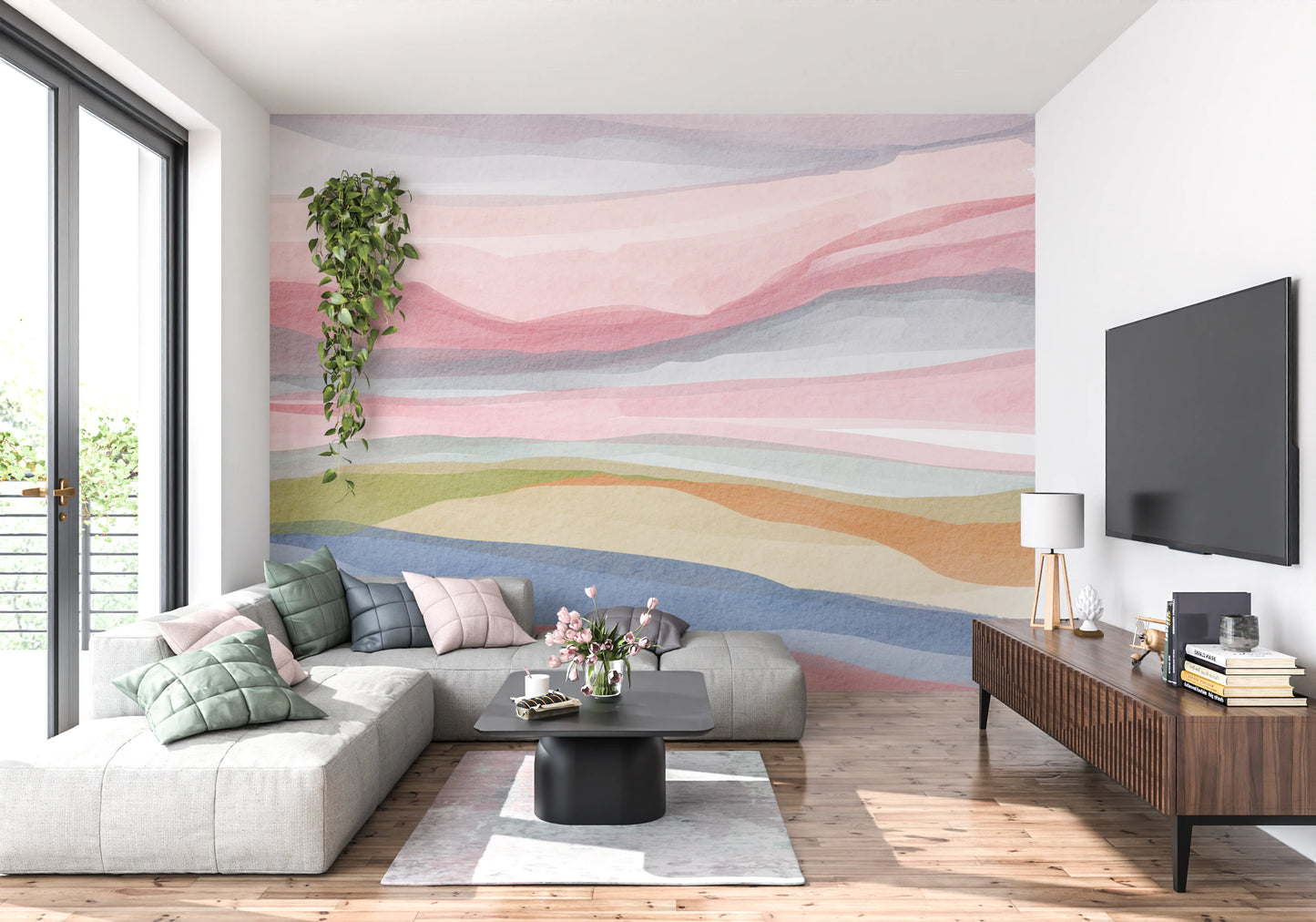 Serene Watercolor Wall Mural