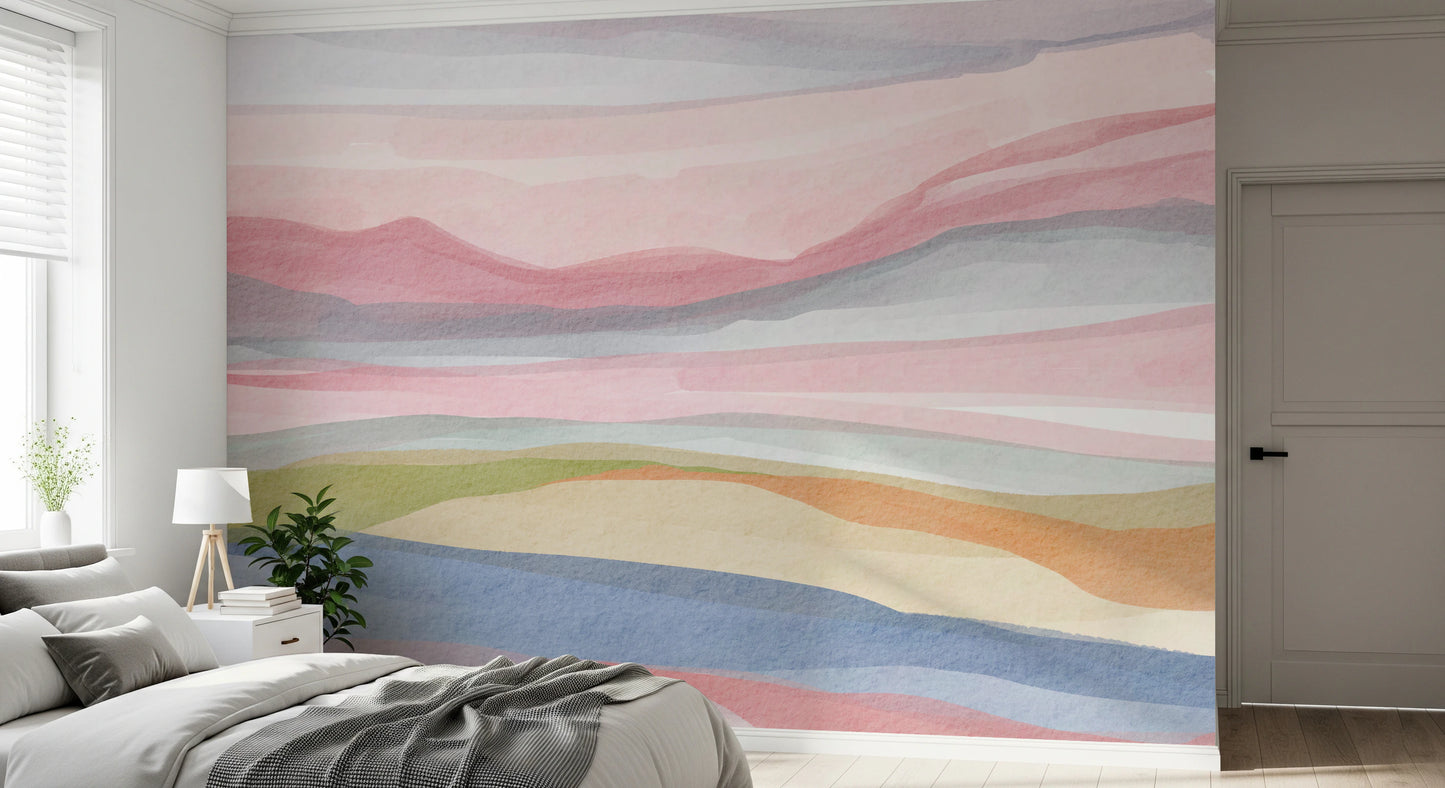 Serene Watercolor Wall Mural