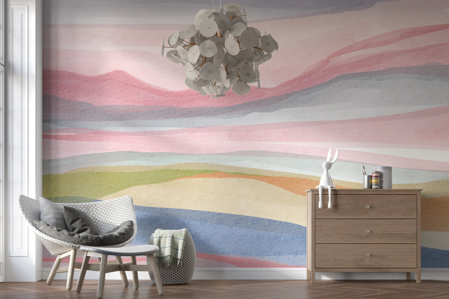 Serene Watercolor Wall Mural