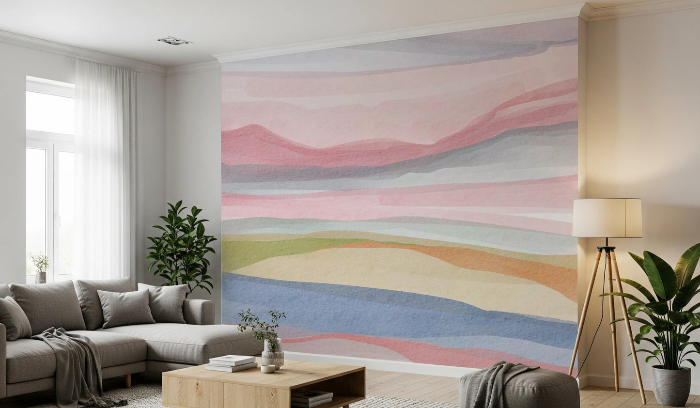 Serene Watercolor Wall Mural