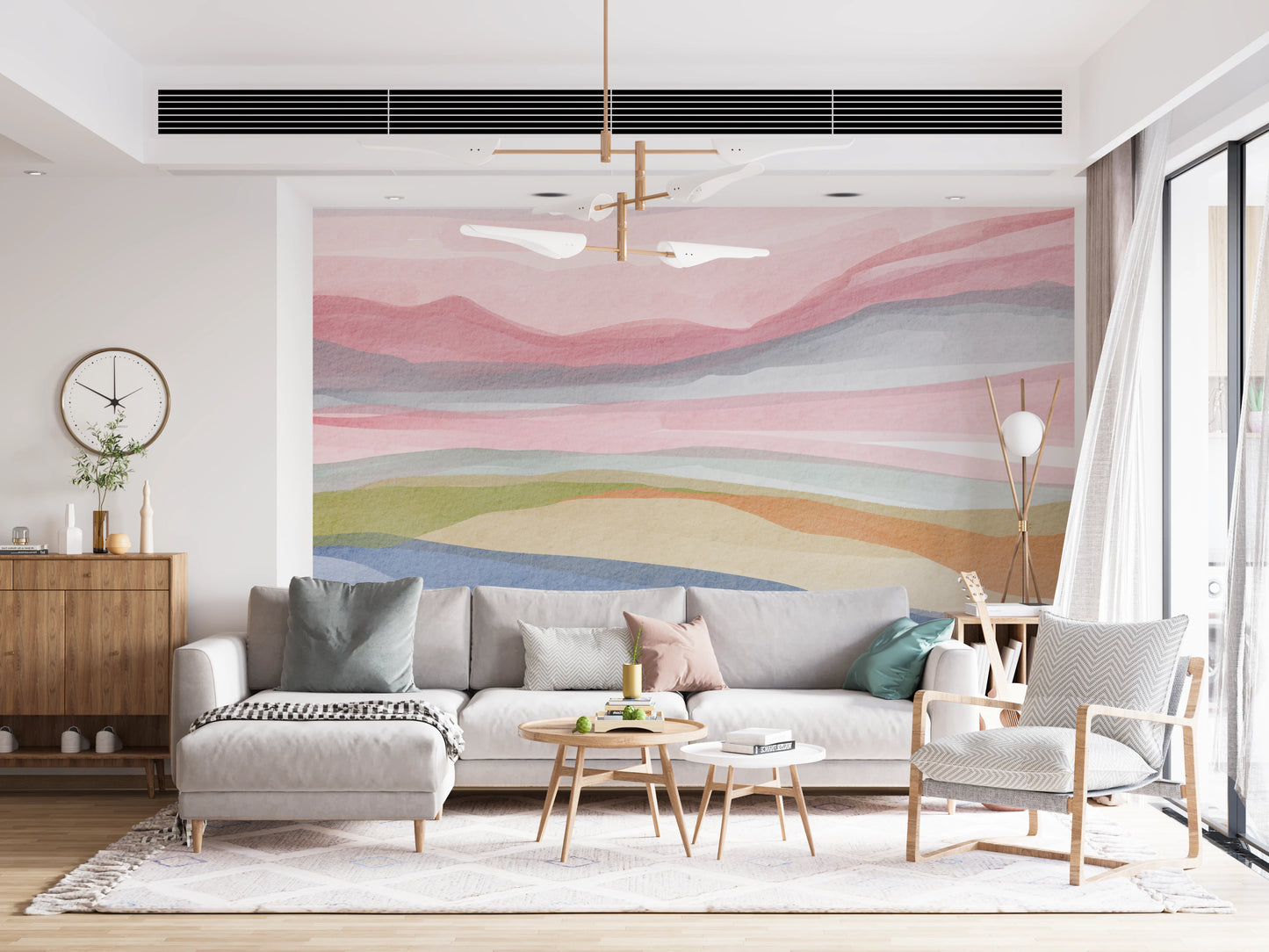 Serene Watercolor Wall Mural