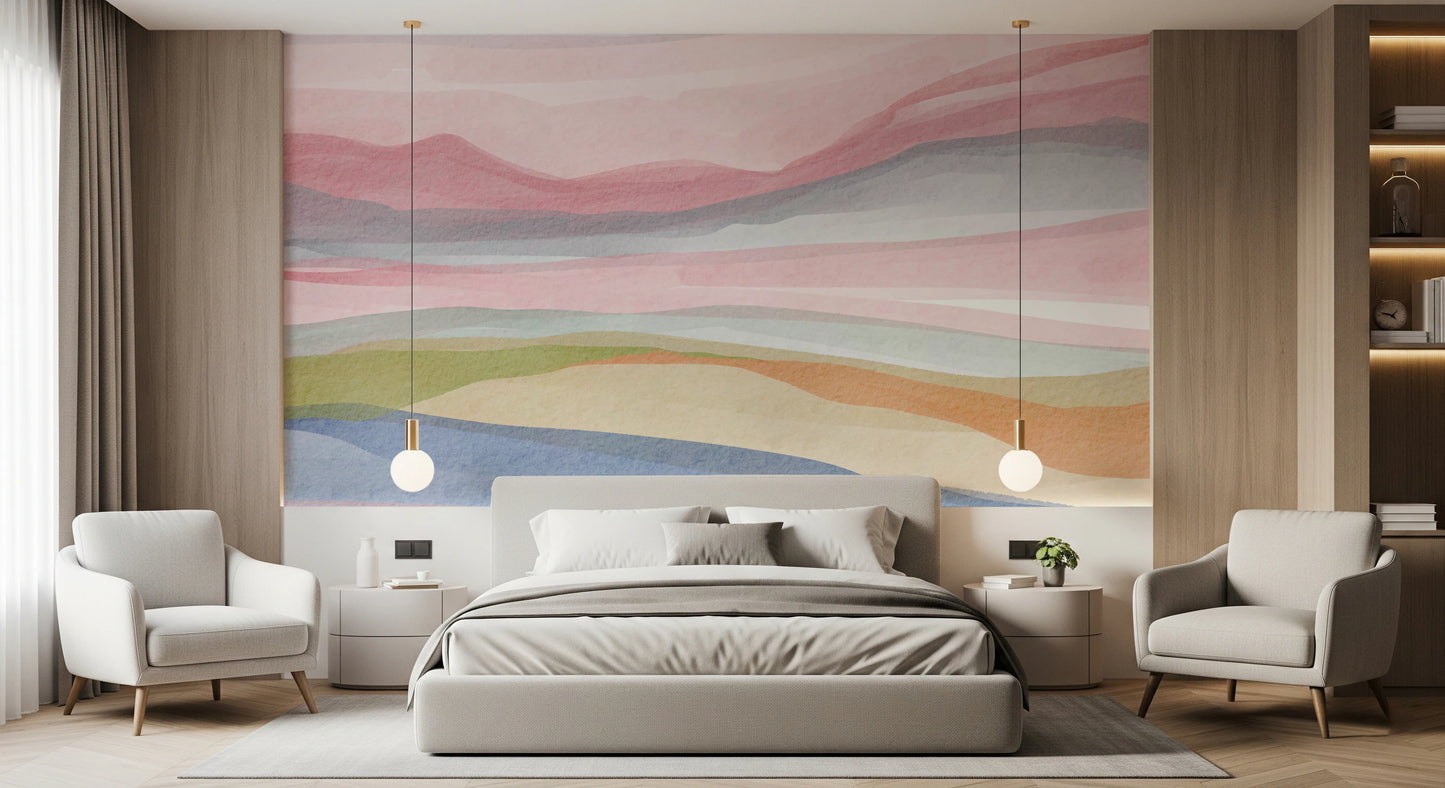 Serene Watercolor Wall Mural