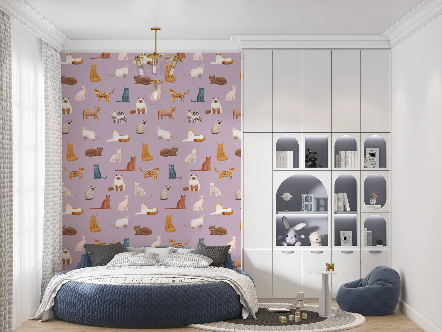 Whimsical Cat Parade Wallpaper⁠