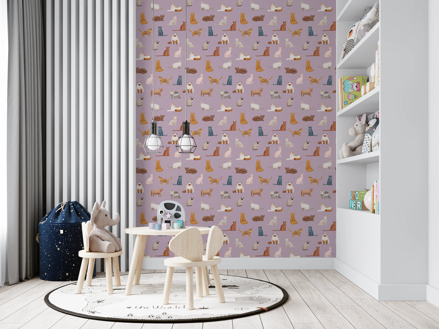 Whimsical Cat Parade Wallpaper⁠