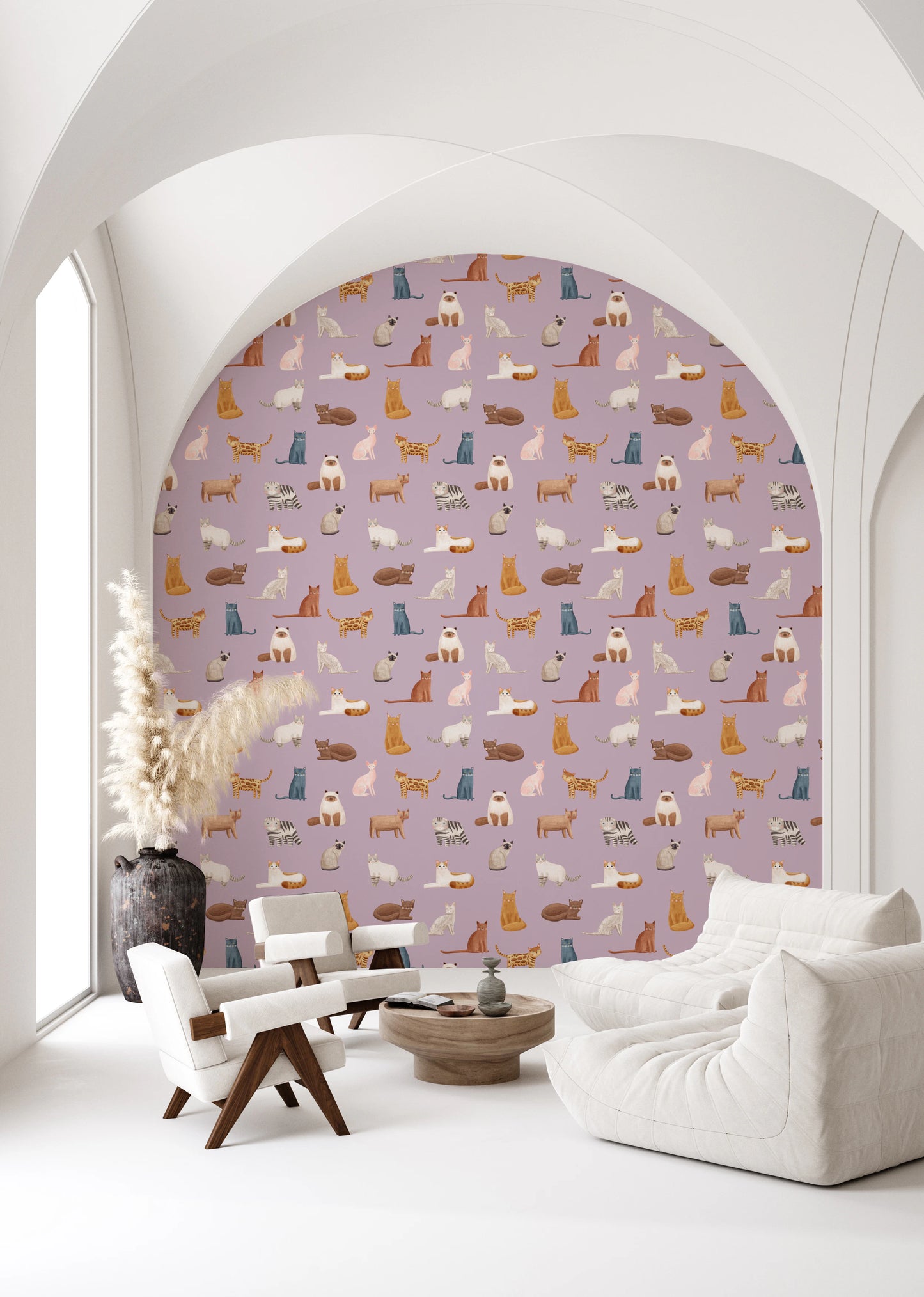 Whimsical Cat Parade Wallpaper⁠