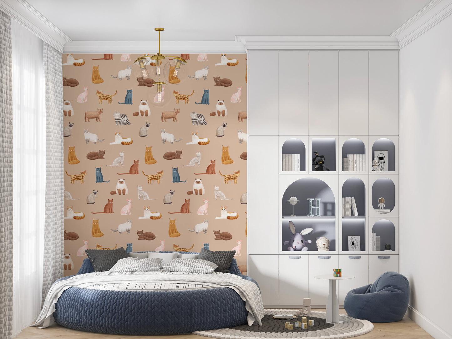 Cats Galore in toffee color Wallpaper⁠