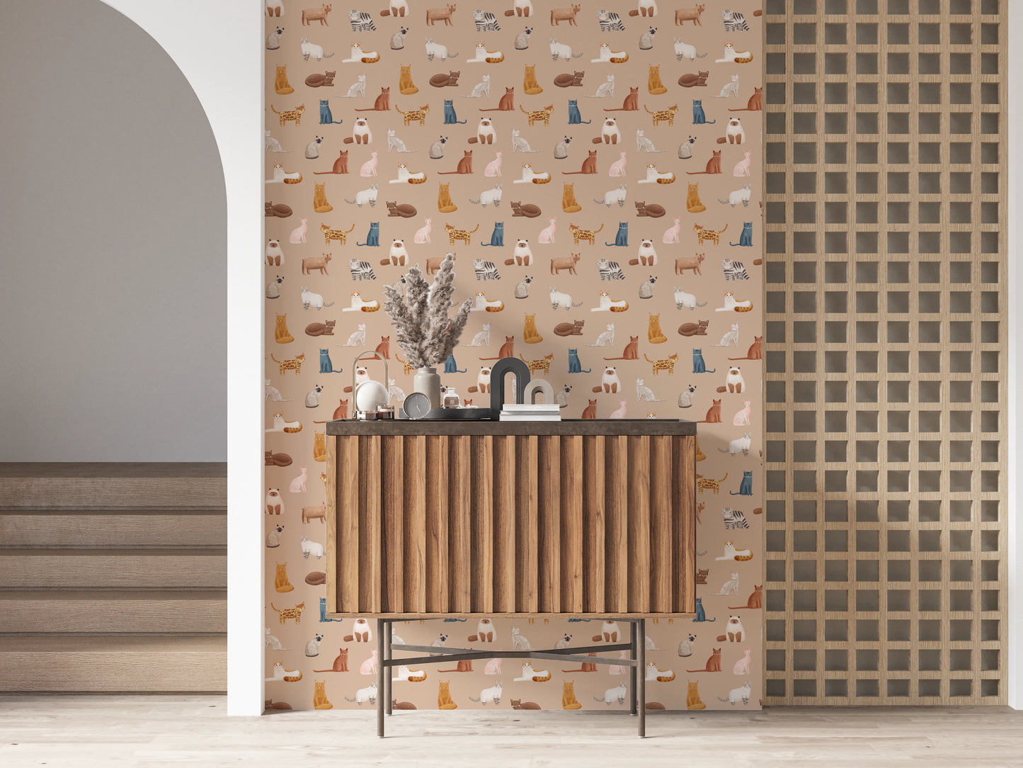 Cats Galore in toffee color Wallpaper⁠