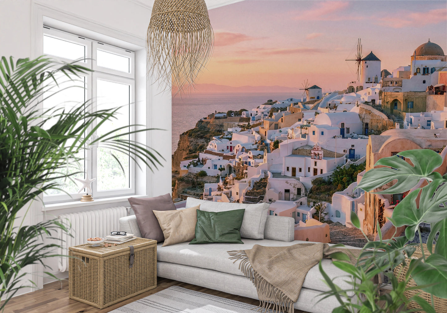 Santorini Sunset Wall Mural