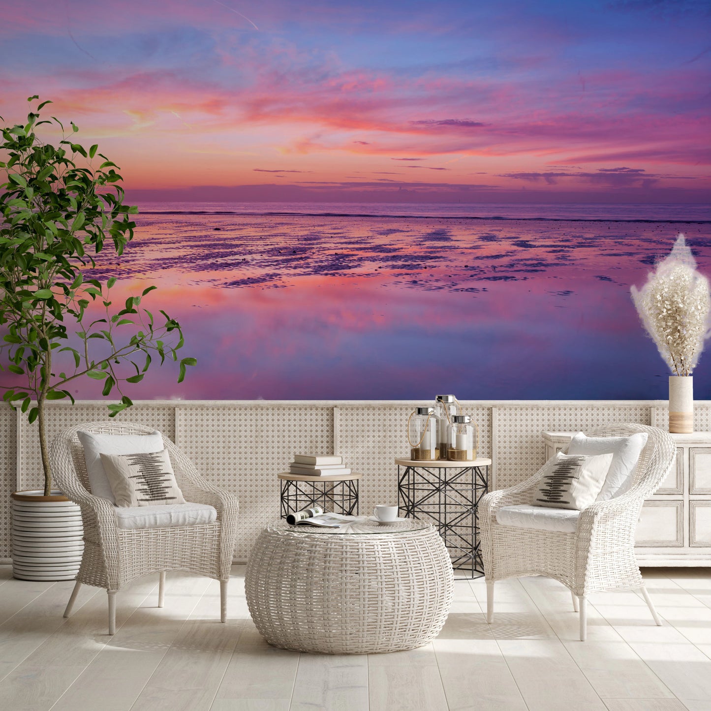 Sunrise at beach Wall Mural