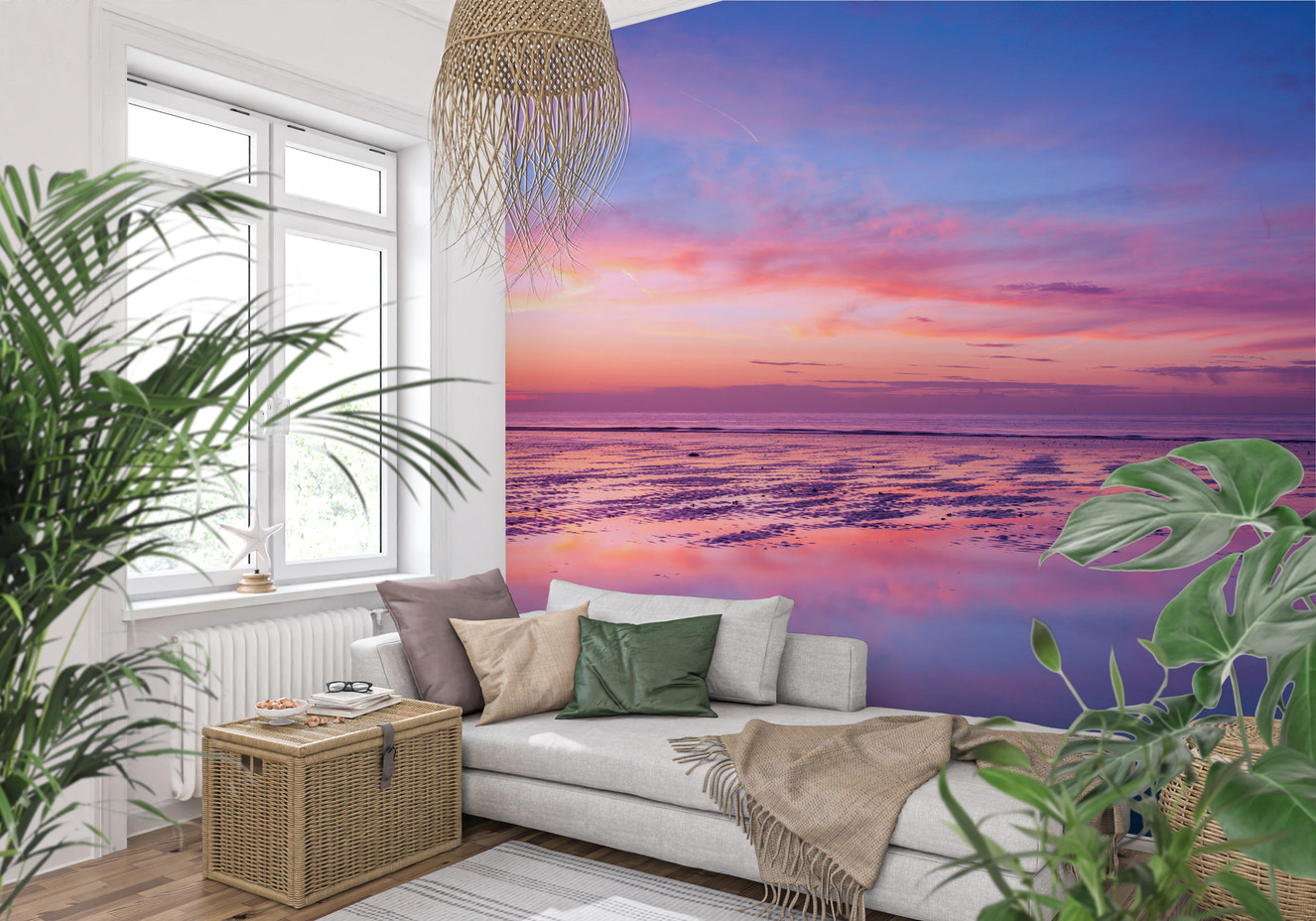 Sunrise at beach Wall Mural