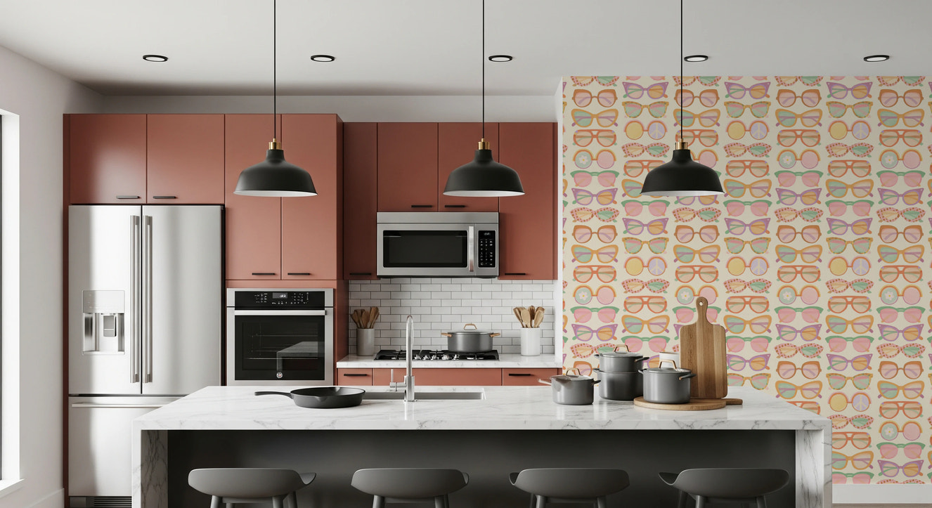 Shades of Cool  -  Mid-Mod Summer Muted Tones Wallpaper⁠