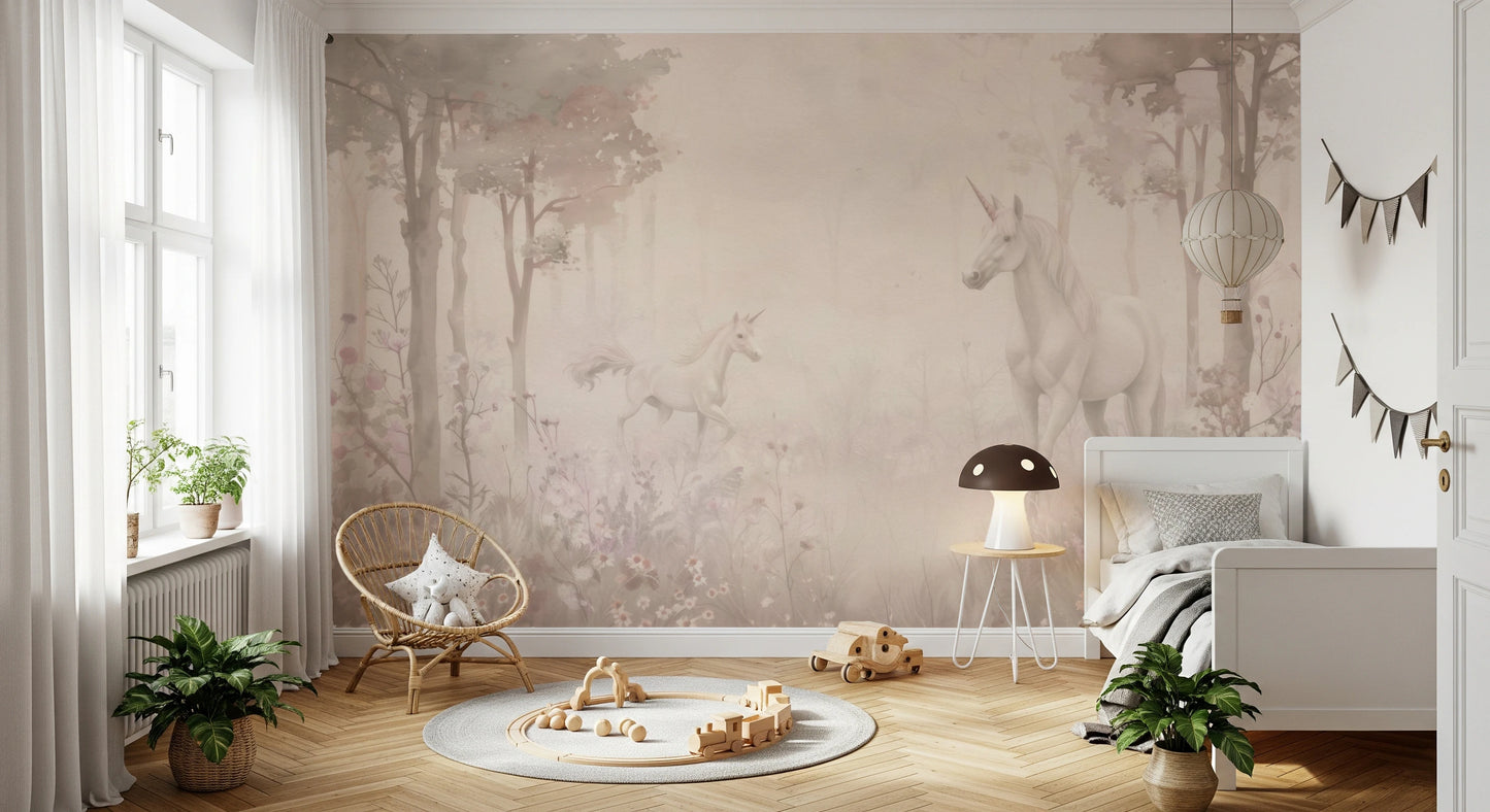 Unicorns in a Magical Dreamy Forest – Shell Wall Mural