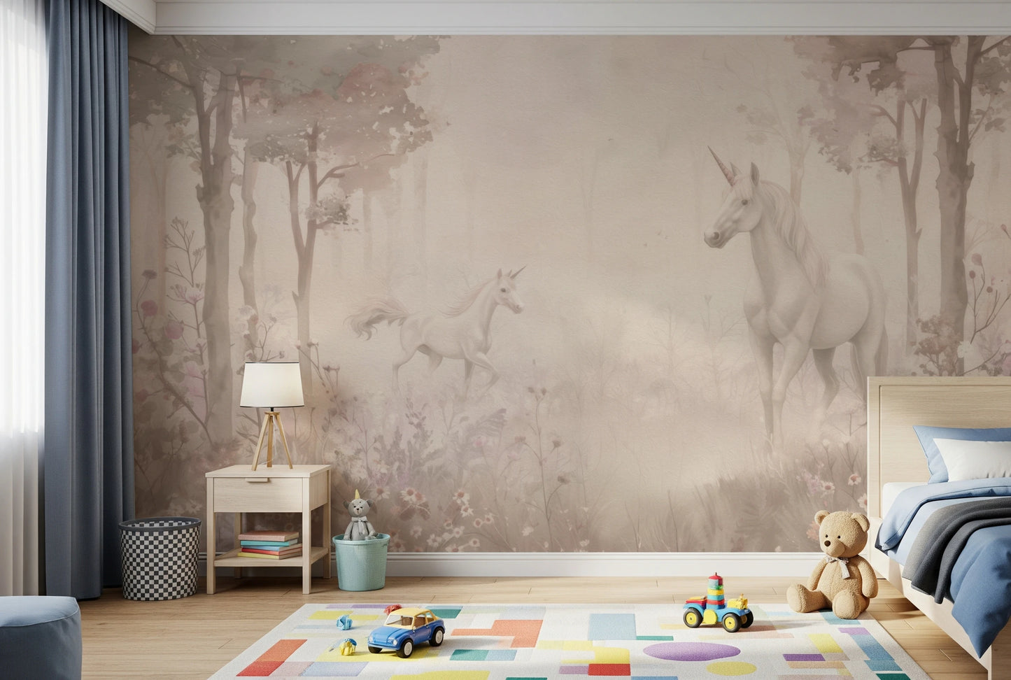 Unicorns in a Magical Dreamy Forest – Shell Wall Mural