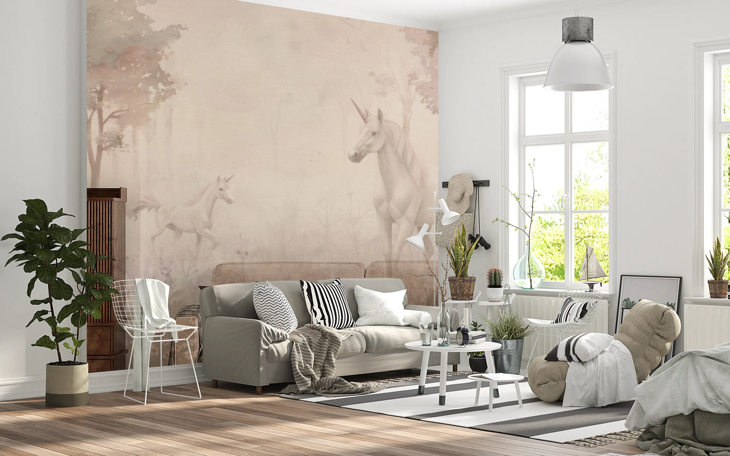 Unicorns in a Magical Dreamy Forest – Shell Wall Mural