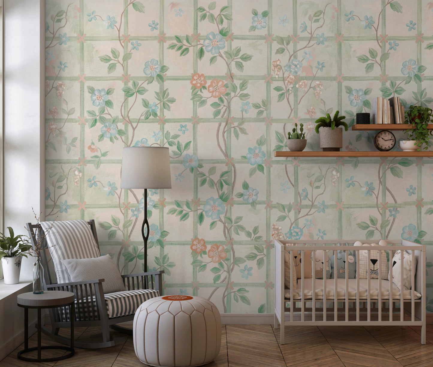 Pastel Charm Garden English Roses Wall Mural