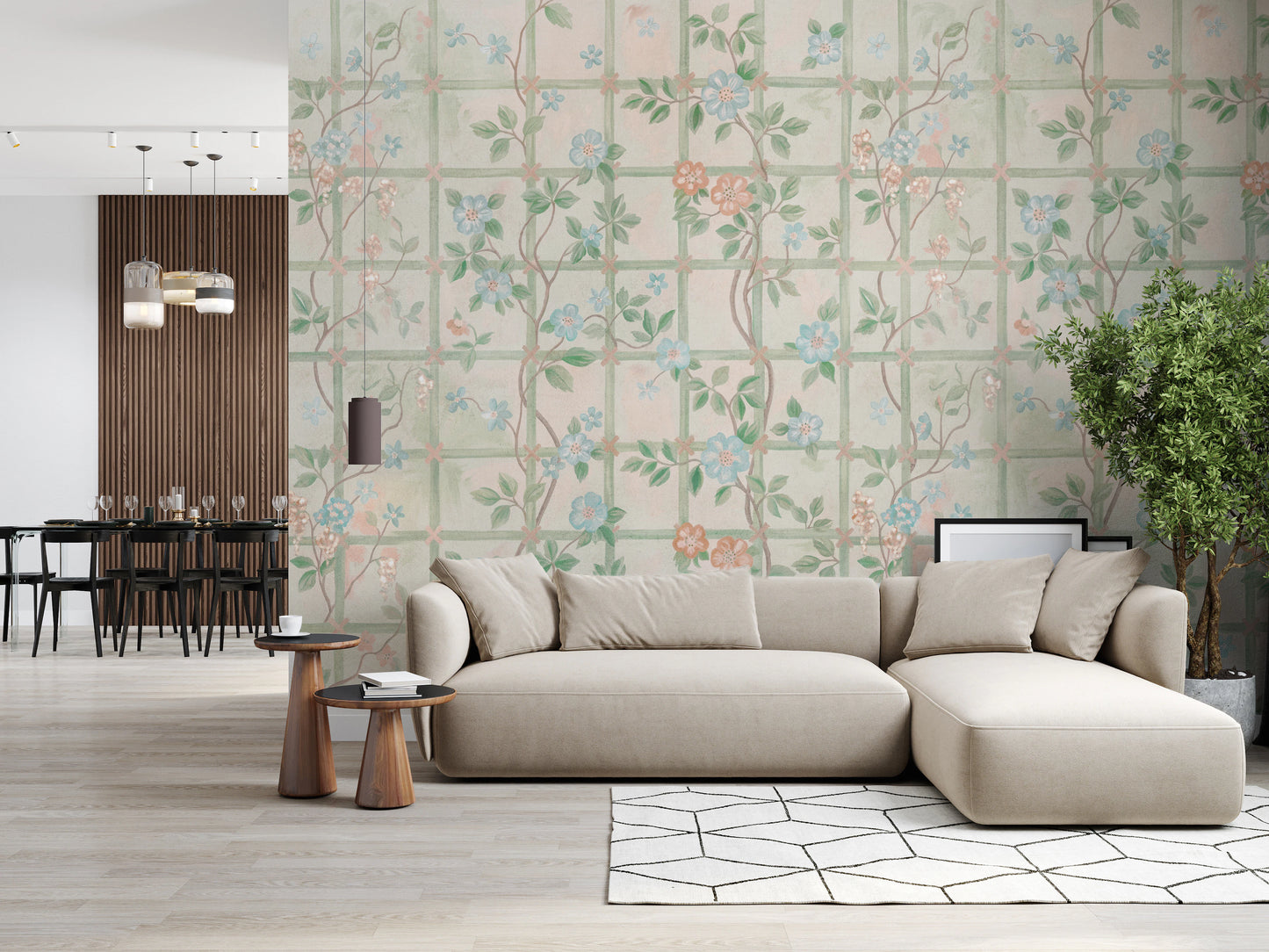 Pastel Charm Garden English Roses Wall Mural