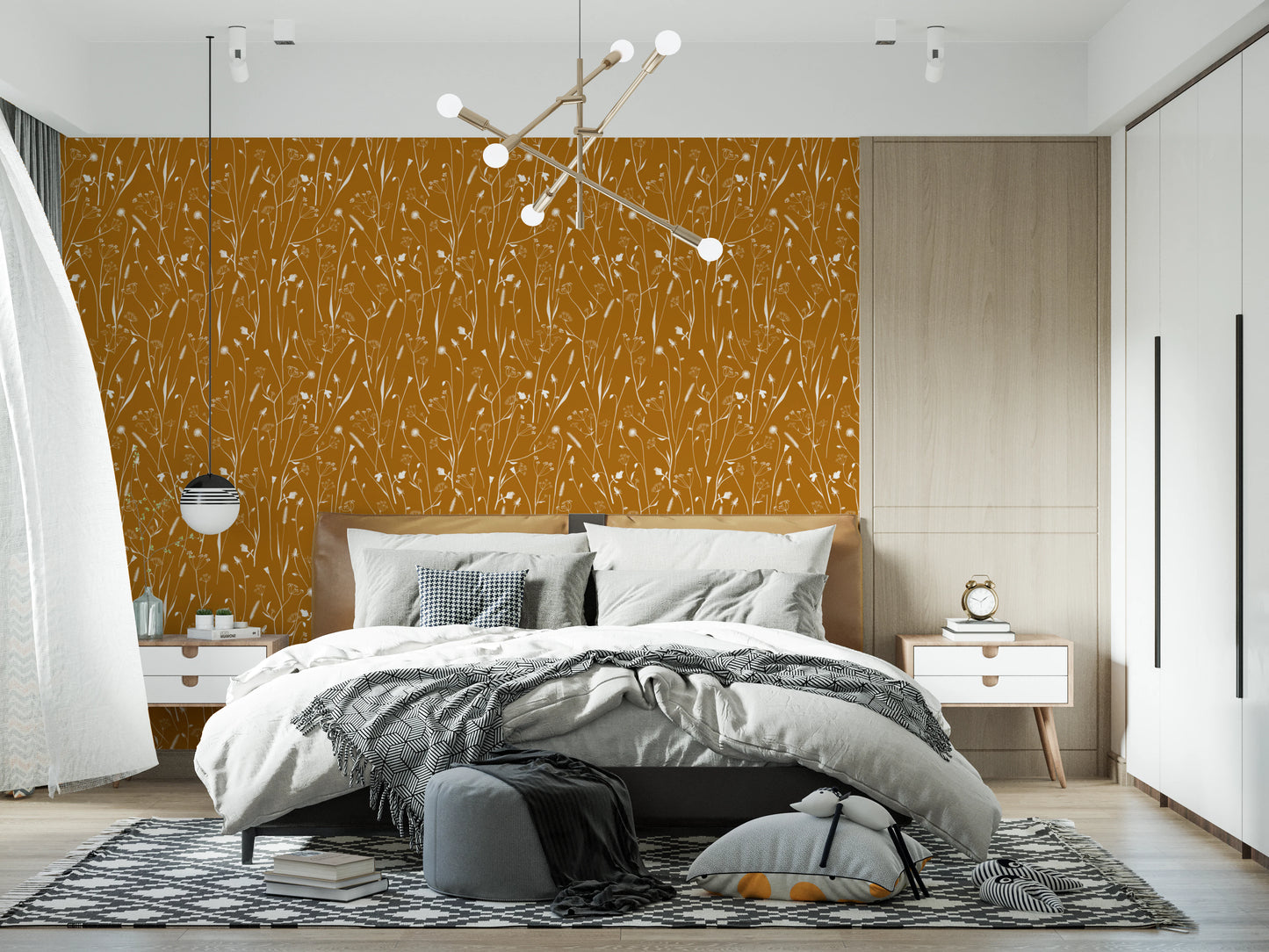 Homeland Floral Golden Wallpaper⁠