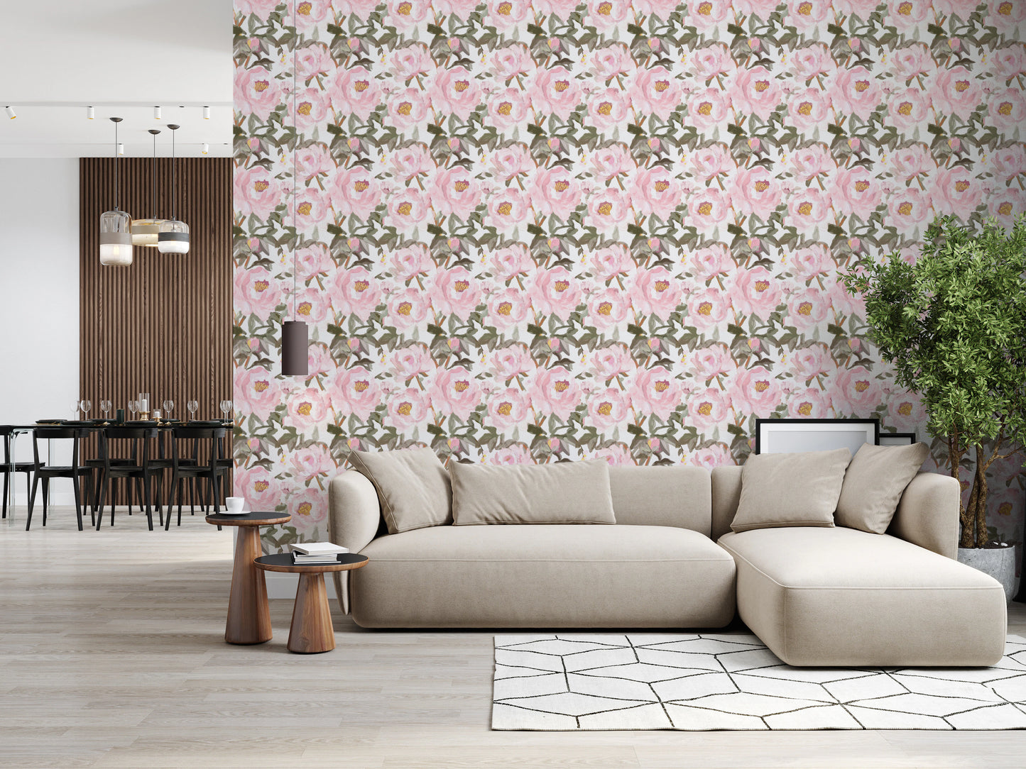 Vintage Oil Painted Pink Peonies with Soft Romantic Petals Wallpaper⁠