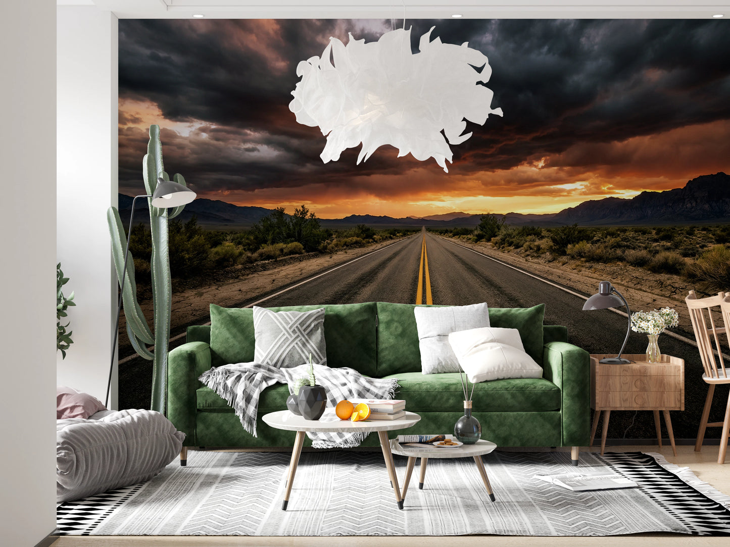 Desert Road Dusk Wall Mural