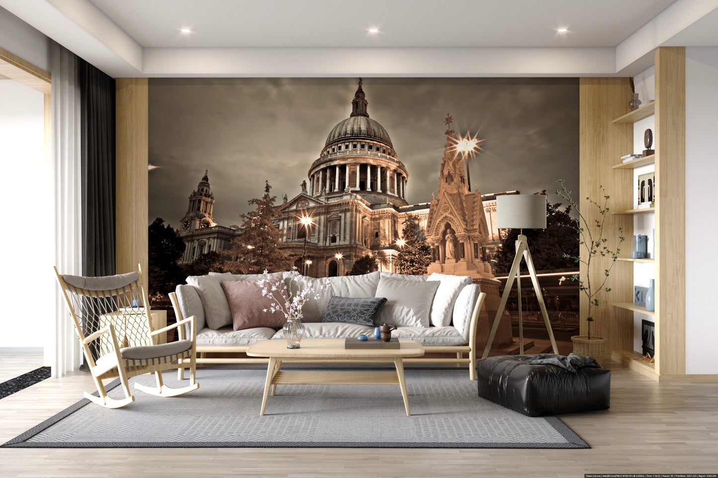 St Pauls Sepia Wall Mural