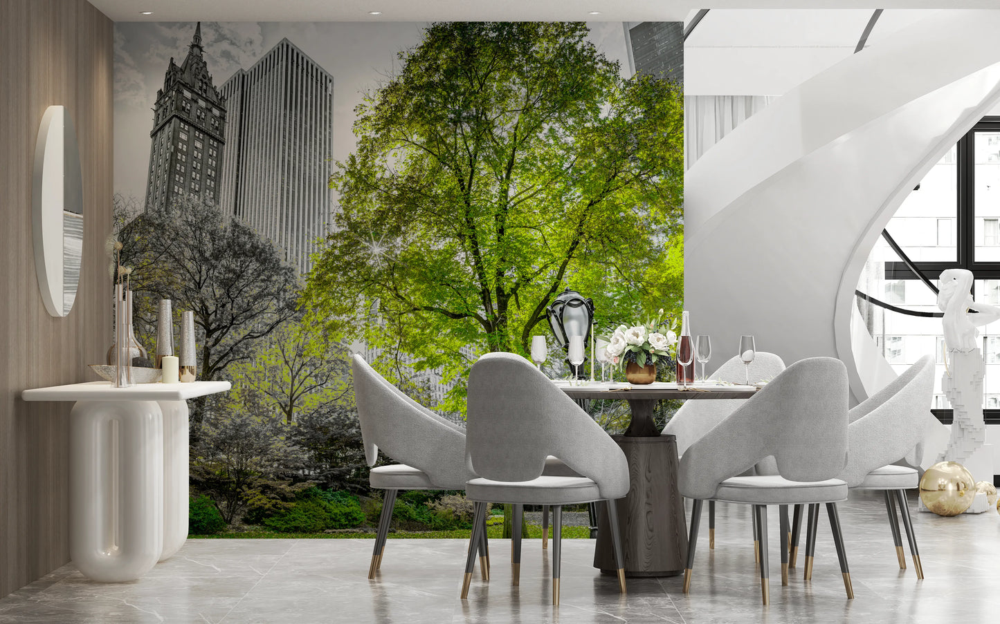 Emerald Metropolis Wall Mural