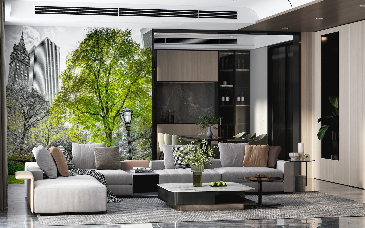 Emerald Metropolis Wall Mural